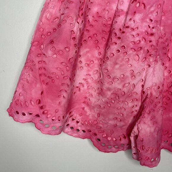 GENERATION LOVE Womens Pink Eyelet Ferris Embroidered Shorts NEW Scalloped Sz S - Picture 8 of 12